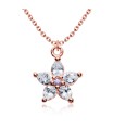 Beautiful flowers CZ Crystal Silver Necklace SPE-5137